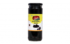 Vishaal Entree Black Whole Olives   Glass Jar  450 grams